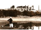 The great temple of Amen at Karnak, on the site of ancient Thebes. An early photograph.